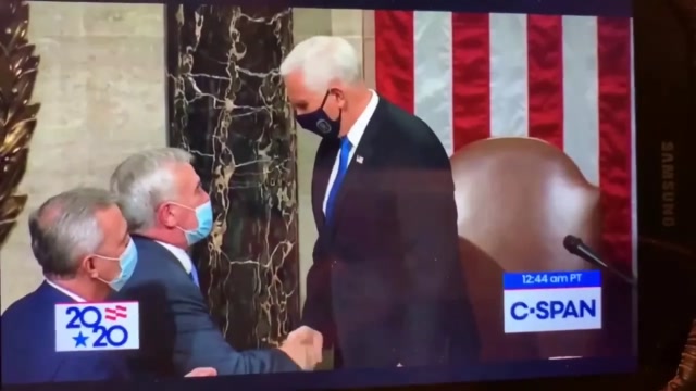 Mike Pence receives Coin during False Certification treasoncoin!